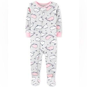 Carter's Baby Girls 1-Pc. Whale-Print Cotton Footed Pajamas Size 24M